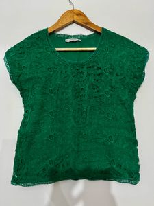 Emerald Green Lace Top