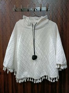 White Tasselled Poncho