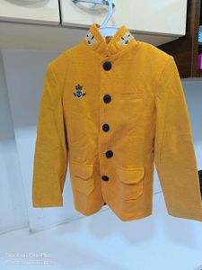 Boys Yellow Embroidered Jacket