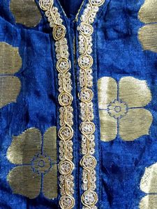 Floral Print Navy Blue Kurta