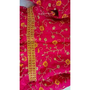 Paplum Top Pink Colour Full Embroidery