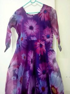 Floral Print Purple 👗 dress 💜