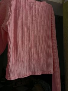 Pink Casual Full Sleeves Top