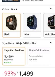 Smartwatch Fire Bolt Ninja Pro Plus BT Calling