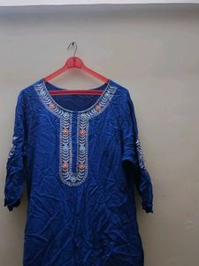 Elegant Blue Embroidered Kurta