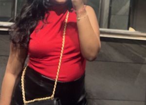 Red Shimmery Top Of H&M