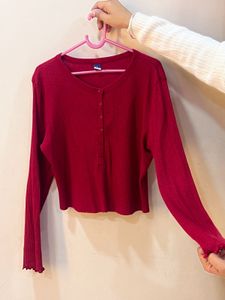 Red Long Sleeve Top