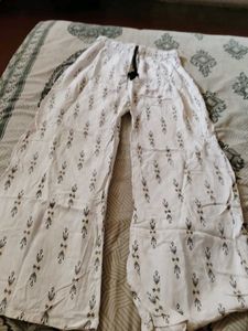 White Patterned Palazzo Pants