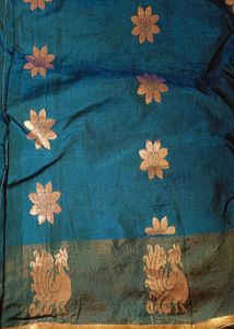 Bottle Green Semi Paithani Golden Work Saree
