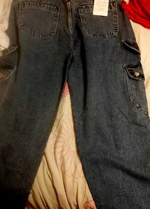 Women&#39;s New Wide Leg Cargo Denims