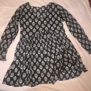 Black & White Print Mini Dress