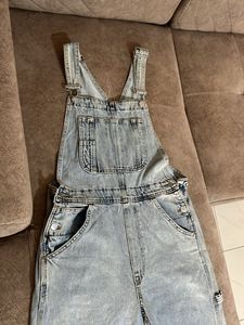 Ripped Denim Overalls