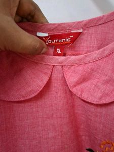 Embroidered Peter Pan Collar Kurti