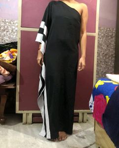 ONE SHOULDER KAFTAN DRESS