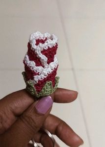 Crochet Rose Keychain