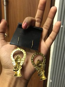 Gold Tone Ganesha Earrings