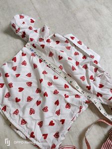 Girls&#39; Heart Print shirt plazo