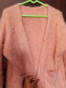 Peach Fuzzy Cardigan