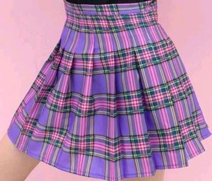 Purple Plaid Skirt