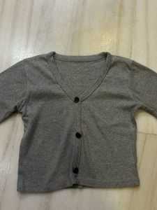 Gray Knit-Like Top