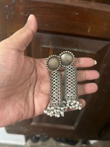 Silver Jhumka Earrings