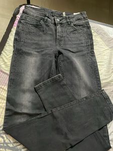 Gray Jeans with Rhinestone Detail