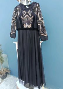 Elegant Black Embellished Maxi Dress