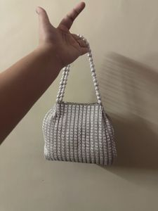 White Pearl Designer Hand Bag For Ladies