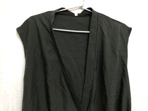 Black Wrap V Neck Sleeveless Top