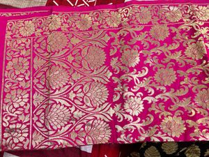 Rani Pink Weaving Silk Dupatta
