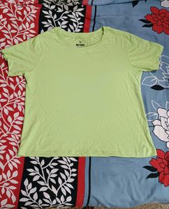 Pista Green Basic Crop Top