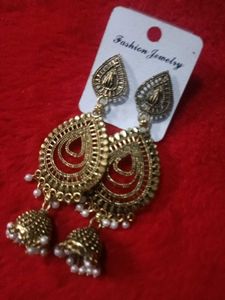 Golden Jhumka Earrings