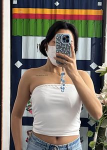 White fitted  Tube crop  Top