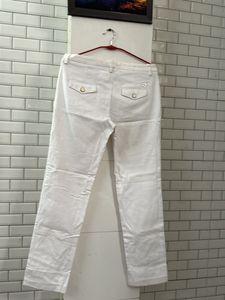Mid Rise White Denim