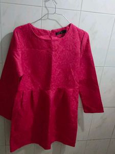 Red Jacquard Mini Dress - Barbie Theme