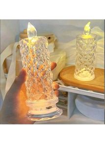 Crystal LED Flameless Rose  Candle Set