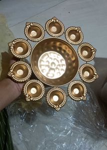Brass &amp; Metal Flower Shape Diya