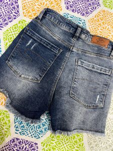 Distressed Denim Shorts