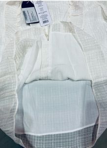 Forever New MAYATEXTUREDCHECK RUFFLEBLOUSE