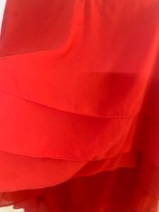 Red Tiered Chiffon Top