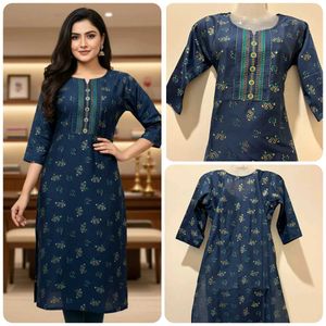 Elegant Blue Printed Kurta