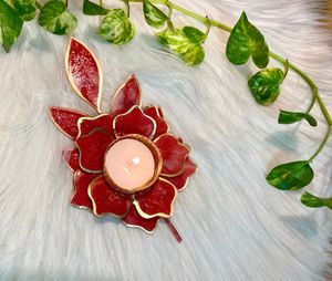 Handmade floral candle/tea light holder