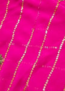 Pink and golden work Embellished Saree