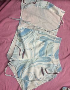 Blue &amp; White Top + Skort Set