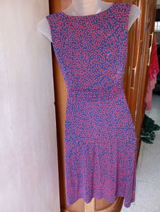 Blue &amp; Red Polka Dot Dress