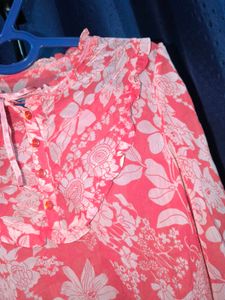 Long-sleeves Coral Blouse