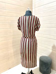 Zara  Striped Midi Dress