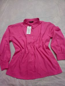 SHEIN BRAND Pink Shirt Loose Fit