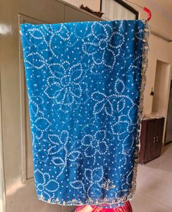Sky blue Shaded Bandhani Saree (New)