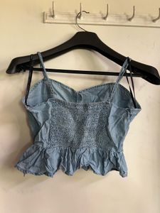 Denim Peplum Cami Top